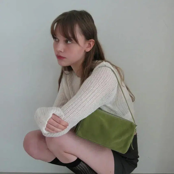 [BUNJANG] Linch Suede Basil Bag Olive / 린츠 바질백 스웨이드올리브