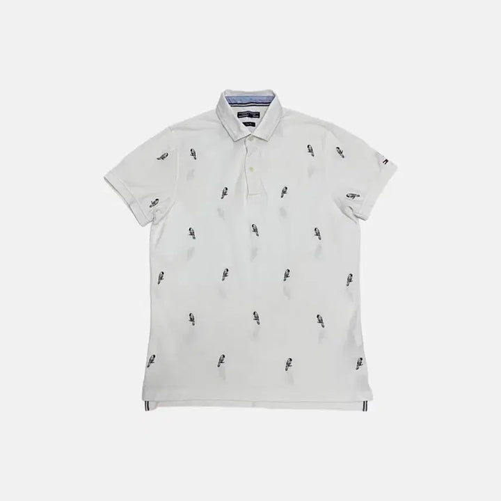 [BUNJANG] Tommy Hilfiger Parrot Embroidery Short Sleeve Polo Slim Fit / 타미힐피거 앵무새 자수 반팔 카라티 슬림핏 피케셔츠 폴로티