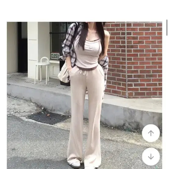[BUNJANG] Bootcut Pants and Camisole Set / 부츠컷+나시세트