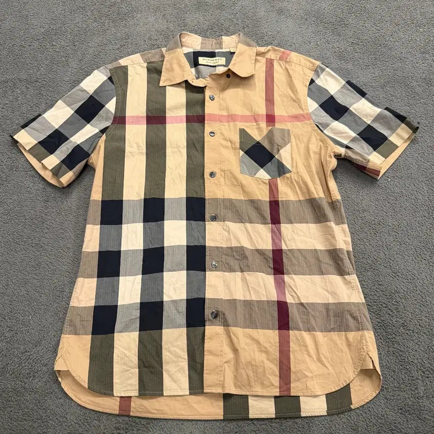 [BUNJANG] Burberry Check Short Sleeve Shirt / [정품/L] 버버리 체크 반팔 셔츠