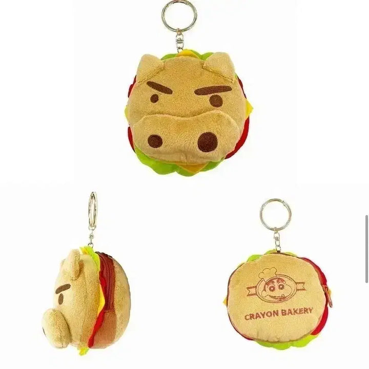 [BUNJANG] Crayon Shin-chan Bakery Buriburi Hamburger Pouch Keyring / 짱구 베이커리 부리부리 햄버거 파우치 키링