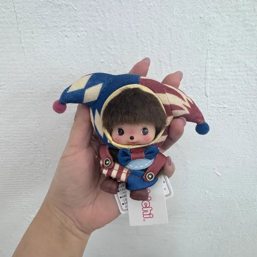 [BUNJANG] Bebichichi Pierrot Custom Monchhichi Keyring / 베비치치 남아 삐에로 커스텀 몬치치키링