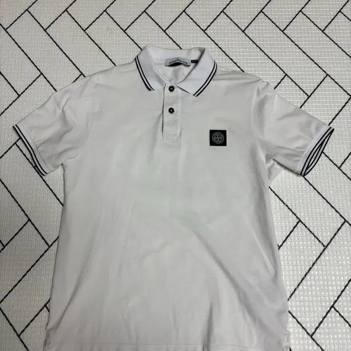 [BUNJANG] Stone Island White Polo Shirt / 스톤아일랜드 흰색 카라티