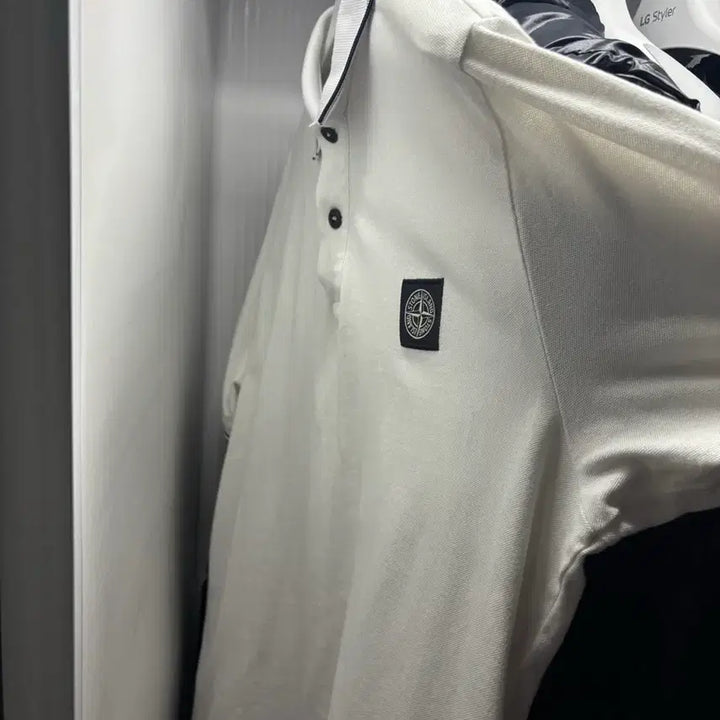 [BUNJANG] Stone Island White Polo Shirt / 스톤아일랜드 흰색 카라티