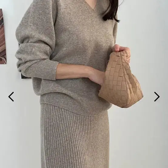 [BUNJANG] Whole Garment Knit Beige / 홀가먼트니트 베이지