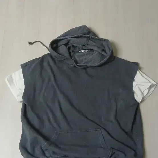 [BUNJANG] Vintage Hooded Cotton Vest / 빈티지 후드면조끼