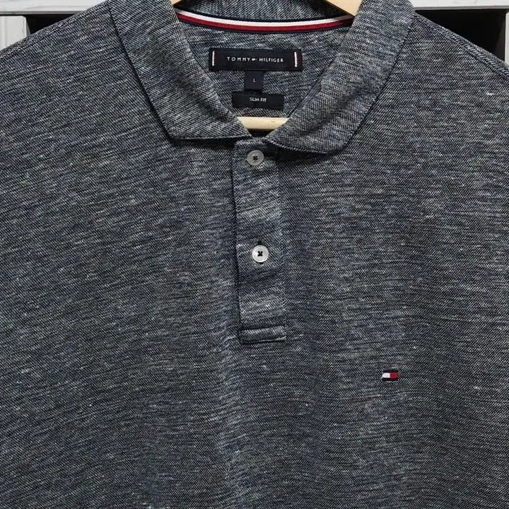 [BUNJANG] Tommy Hilfiger Linen Blend Short Sleeve Polo Shirt / 100~105 TOMMY 타미 힐피거 반팔 카라티 린넨