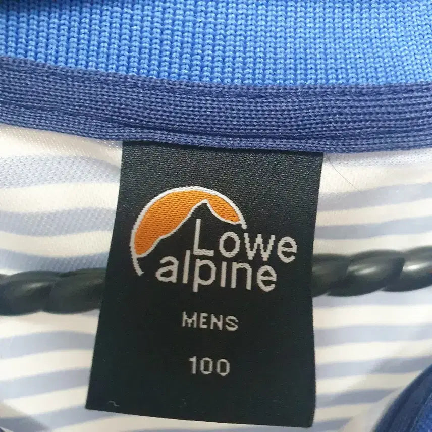 [BUNJANG] LOWE ALPINE Blue Stripe Short Sleeve Polo T-Shirt Size 100 / 로우알파인 블루 스트라이프 반팔 폴로티100