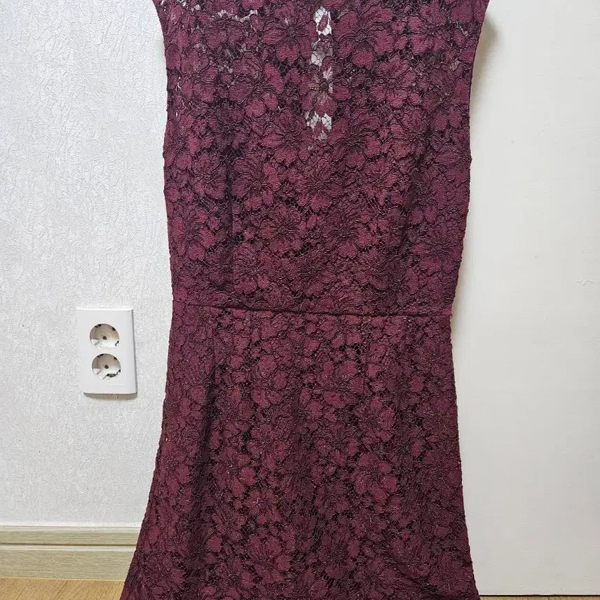 [BUNJANG] Sandro High Neck Floral Lace Dress (Wine) / [정품/풀레이스] 산드로(Sandro) 하이넥 플로럴 레이스원피스(와인)
