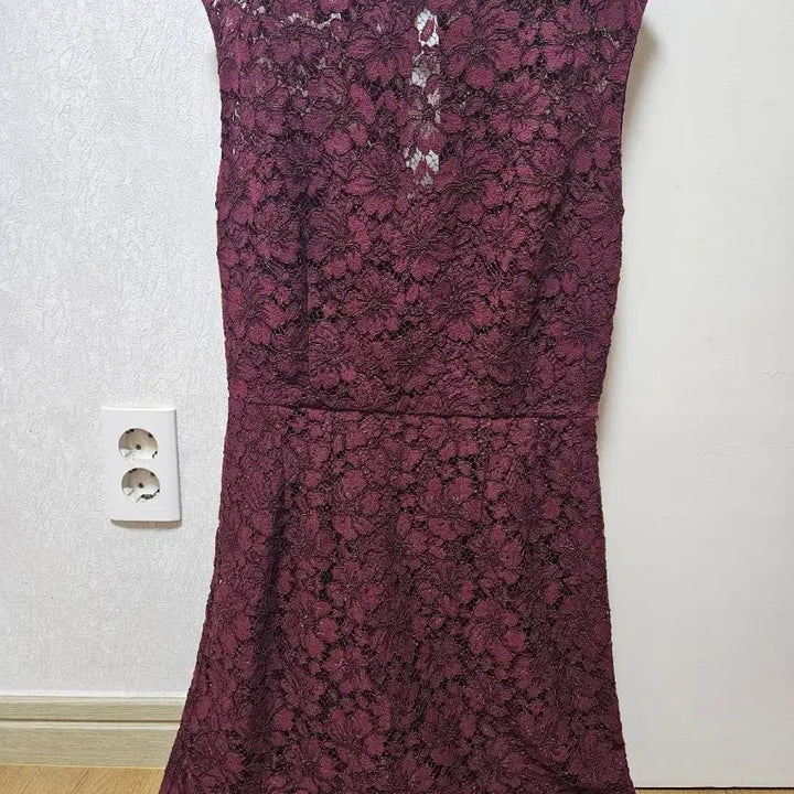 [BUNJANG] Sandro High Neck Floral Lace Dress (Wine) / [정품/풀레이스] 산드로(Sandro) 하이넥 플로럴 레이스원피스(와인)