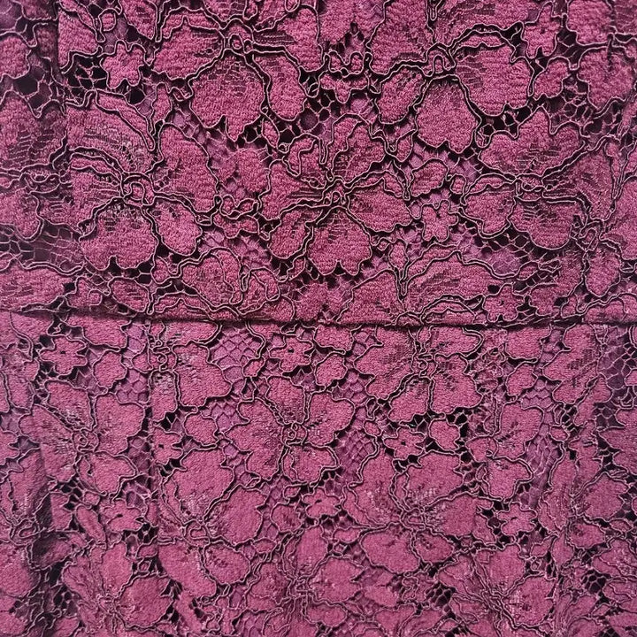 [BUNJANG] Sandro High Neck Floral Lace Dress (Wine) / [정품/풀레이스] 산드로(Sandro) 하이넥 플로럴 레이스원피스(와인)
