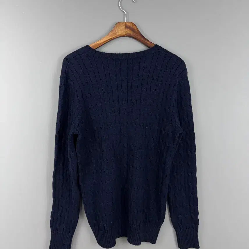 [BUNJANG] Polo Ralph Lauren Cable Knit Sweater Navy XL / 폴로랄프로렌 케이블 니트 스웨터 네이비 E106