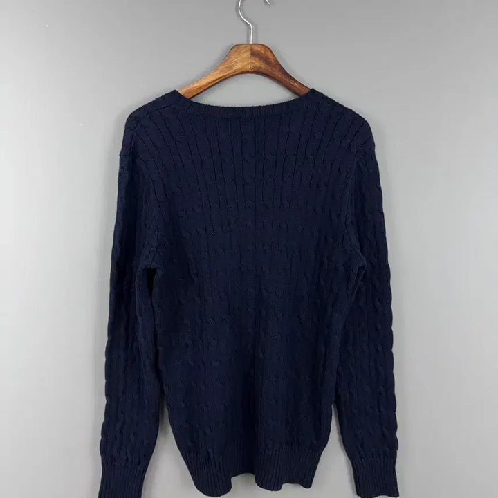 [BUNJANG] Polo Ralph Lauren Cable Knit Sweater Navy XL / 폴로랄프로렌 케이블 니트 스웨터 네이비 E106