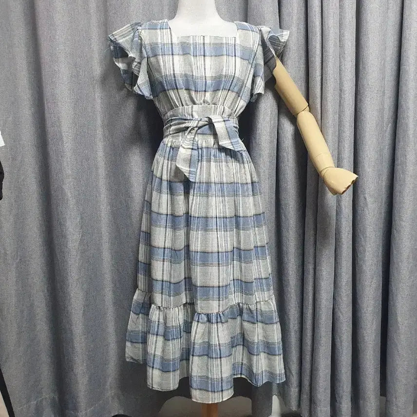 [BUNJANG] Frill Check Dress / 55프릴체크 고급 원피스