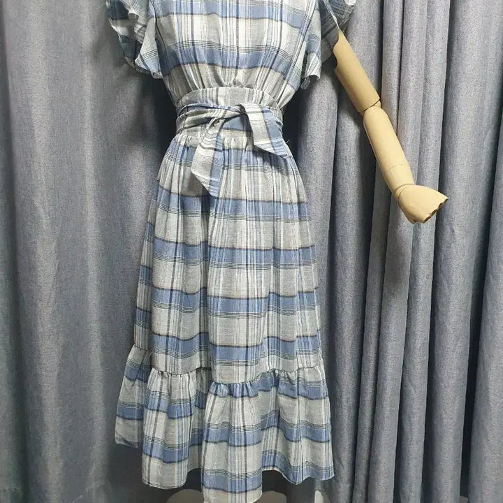 [BUNJANG] Frill Check Dress / 55프릴체크 고급 원피스