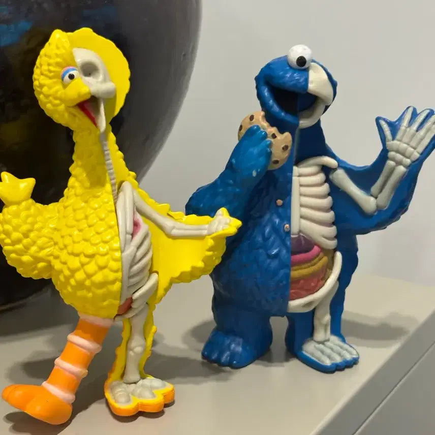 [BUNJANG] Sesame Street Cookie Monster &amp; Big Bird Figure Bundle Set / 세서미 쿠키몬스터 빅버드 피규어 일괄