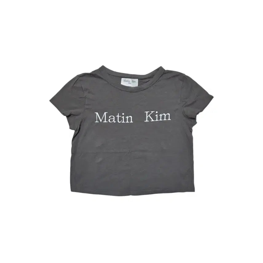 [BUNJANG] Martin Kim Logo Crop Short-Sleeve T-Shirt / Martin Kim 마뗑킴 로고 크롭 반팔 티셔츠