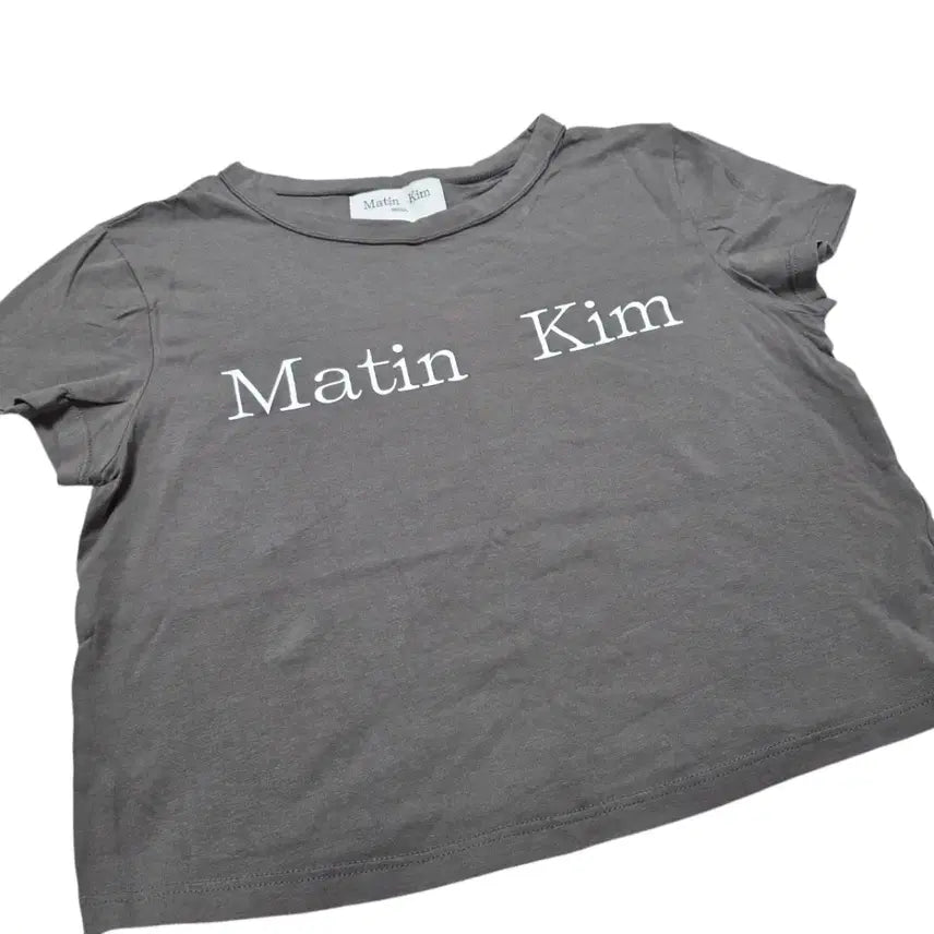 [BUNJANG] Martin Kim Logo Crop Short-Sleeve T-Shirt / Martin Kim 마뗑킴 로고 크롭 반팔 티셔츠