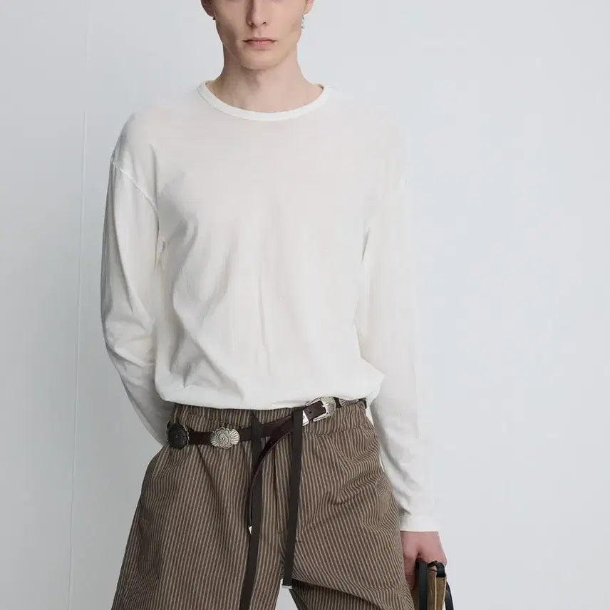 [BUNJANG] Tonywack Striped Cotton Lounge Shorts Olive Brown / 토니웩 / 스트라이프 코튼 라운지 쇼츠 올리브브라운 / 30