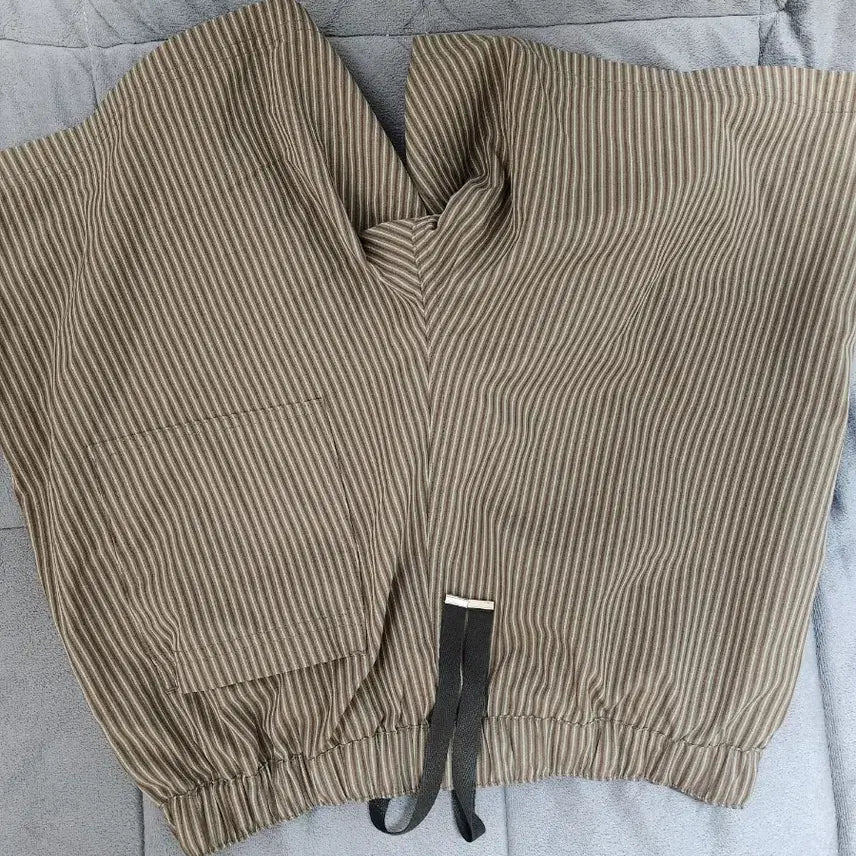 [BUNJANG] Tonywack Striped Cotton Lounge Shorts Olive Brown / 토니웩 / 스트라이프 코튼 라운지 쇼츠 올리브브라운 / 30