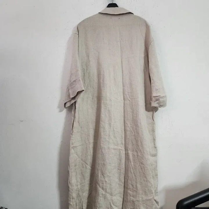 [BUNJANG] Linen Long Shirt Dress / 린넨 롱 셔츠 원피스