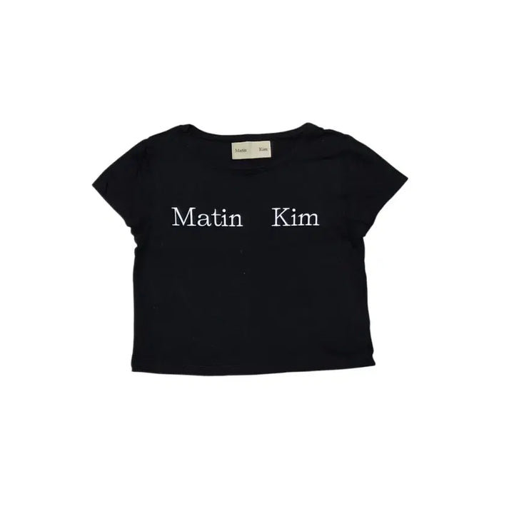 [BUNJANG] Martin Kim Logo Cropped Short Sleeve T-Shirt / Martin Kim 마뗑킴 로고 크롭 반팔 티셔츠