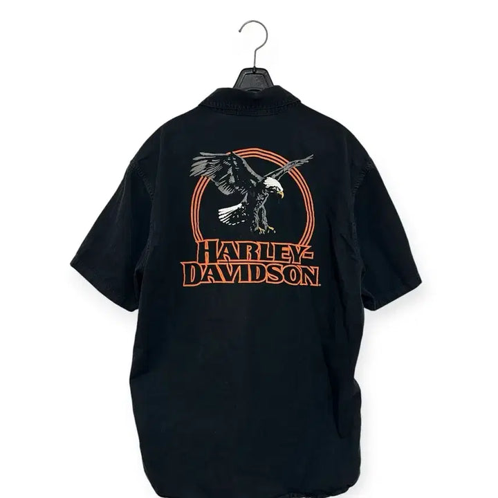 [BUNJANG] Harley-Davidson Big Logo Black Short Sleeve Shirt / 할리데이비슨 빅로고 블랙 반팔 셔츠