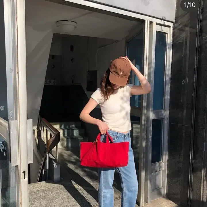 [BUNJANG] ZOIDVIVIE Canvas Bag Red / 조이드비비에 캔버스백