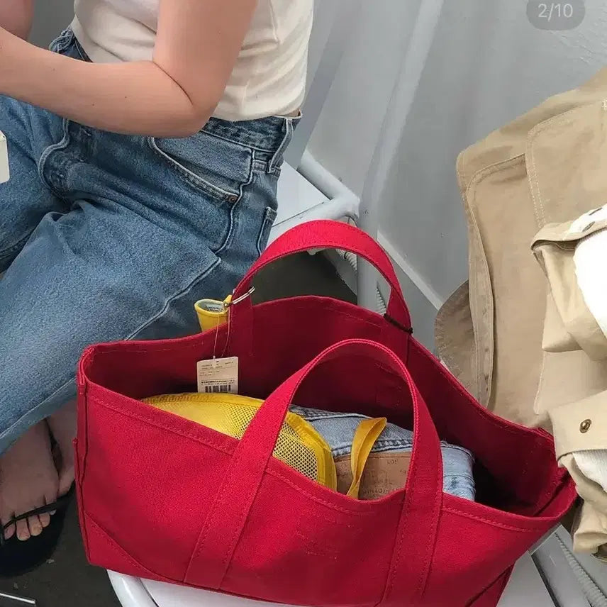 [BUNJANG] ZOIDVIVIE Canvas Bag Red / 조이드비비에 캔버스백