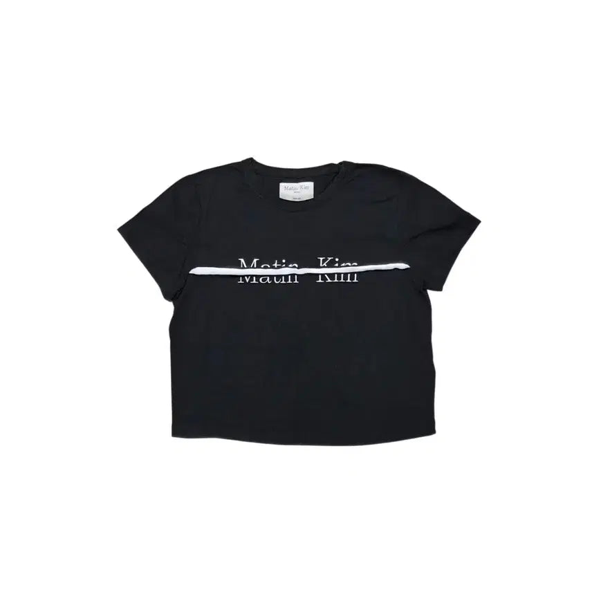 [BUNJANG] Martin Kim Logo Cropped Short Sleeve T-Shirt / Martin Kim 마뗑킴 로고 크롭 반팔 티셔츠