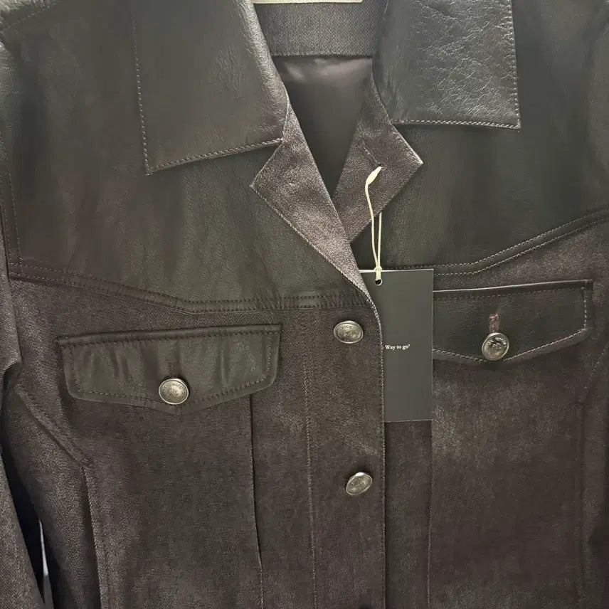 [BUNJANG] L-Size L:SIZE York Denim Jacket Burgundy New / [L] 언지미크 - 요크 데님 자켓 버건디 [새상품]