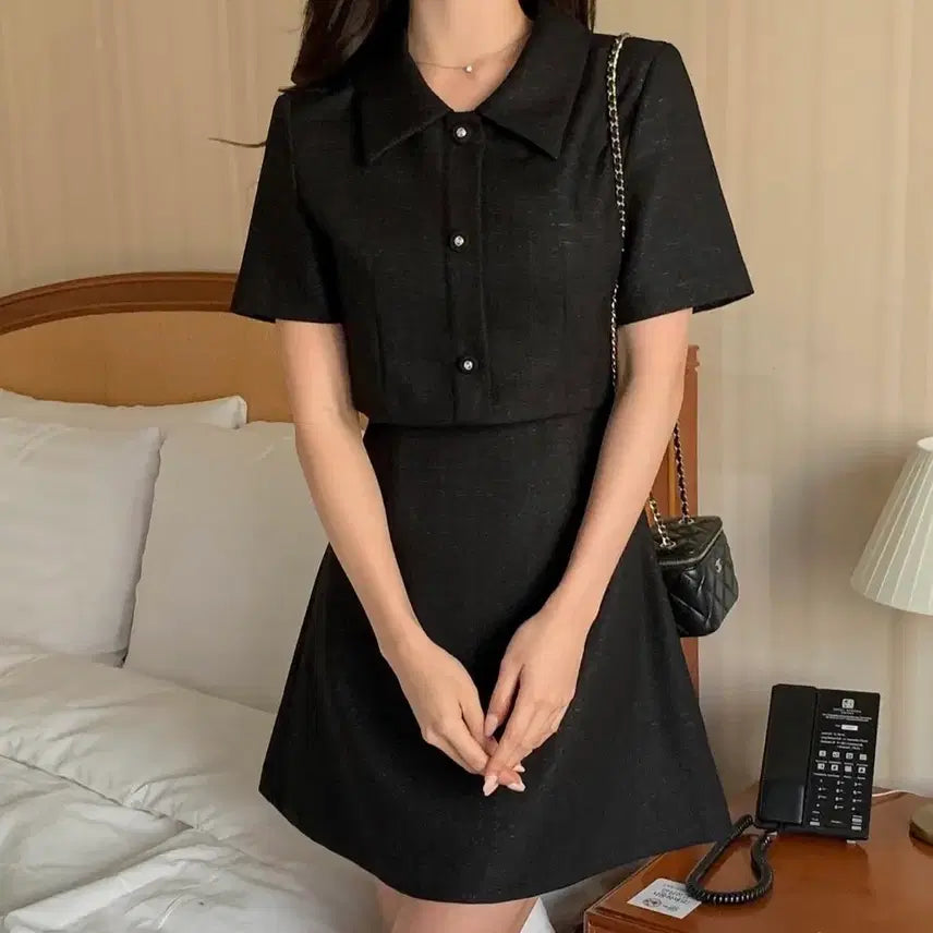 [BUNJANG] Benito Boucle Tweed Mini Dress Short Sleeve Ver. / 베니토 부케 트위드 원피스 반팔ver.