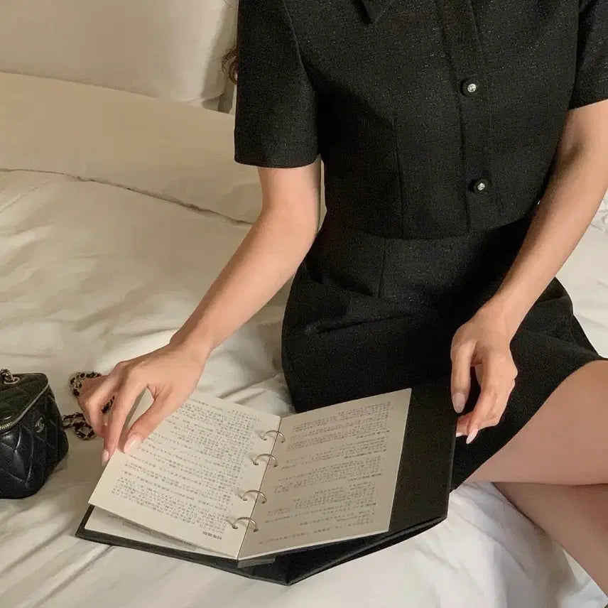 [BUNJANG] Benito Boucle Tweed Mini Dress Short Sleeve Ver. / 베니토 부케 트위드 원피스 반팔ver.