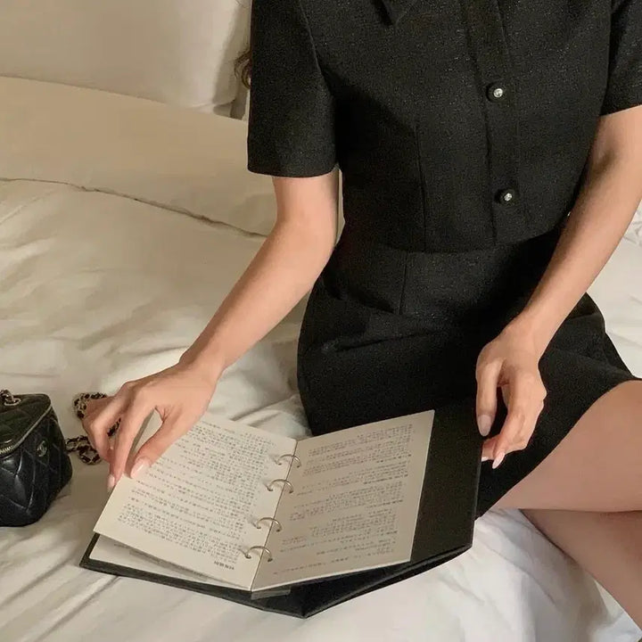 [BUNJANG] Benito Boucle Tweed Mini Dress Short Sleeve Ver. / 베니토 부케 트위드 원피스 반팔ver.