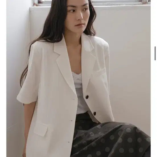[BUNJANG] 틸아이다이 Linen Short Sleeve Jacket / 틸아이다이 린넨 반팔 자켓