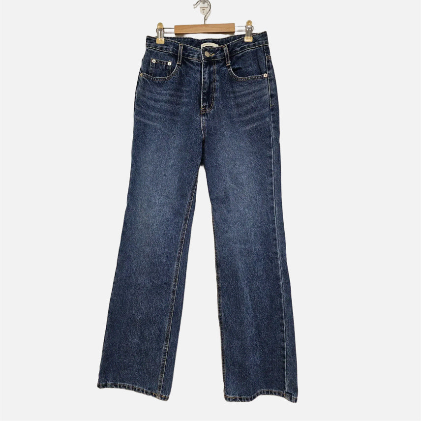 [BUNJANG] Likemint Yeongseong Slim Wide Long Denim Pants / 라이크먼트 영성 슬림 와이드 롱 데님 팬츠
