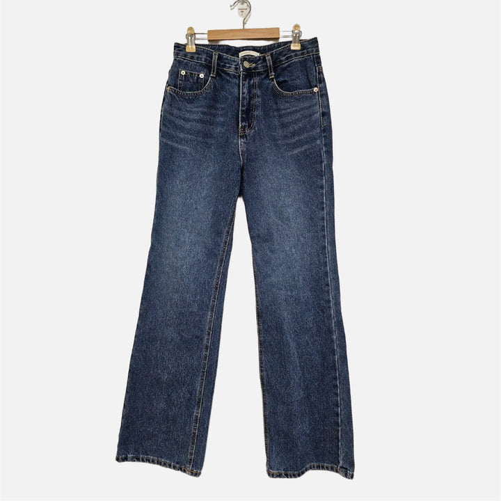 [BUNJANG] Likemint Yeongseong Slim Wide Long Denim Pants / 라이크먼트 영성 슬림 와이드 롱 데님 팬츠