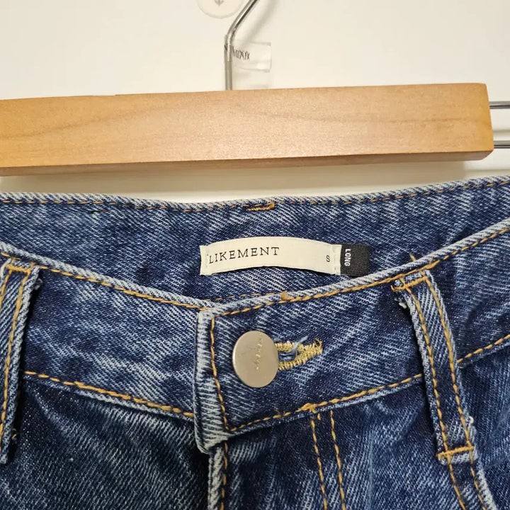 [BUNJANG] Likemint Yeongseong Slim Wide Long Denim Pants / 라이크먼트 영성 슬림 와이드 롱 데님 팬츠