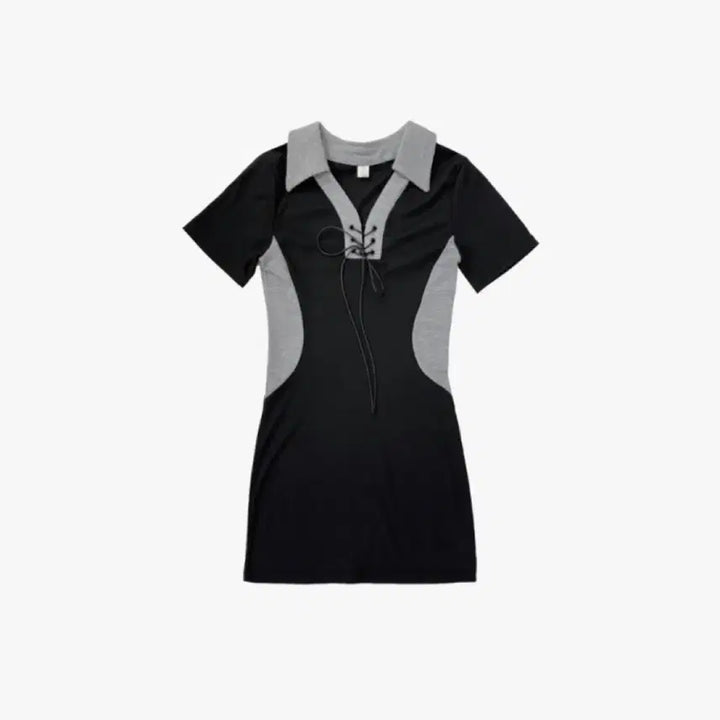 [BUNJANG] Noncode Eyelet Colorblock Dress / 논코드 세이므 아일렛 배색 미니 원피스