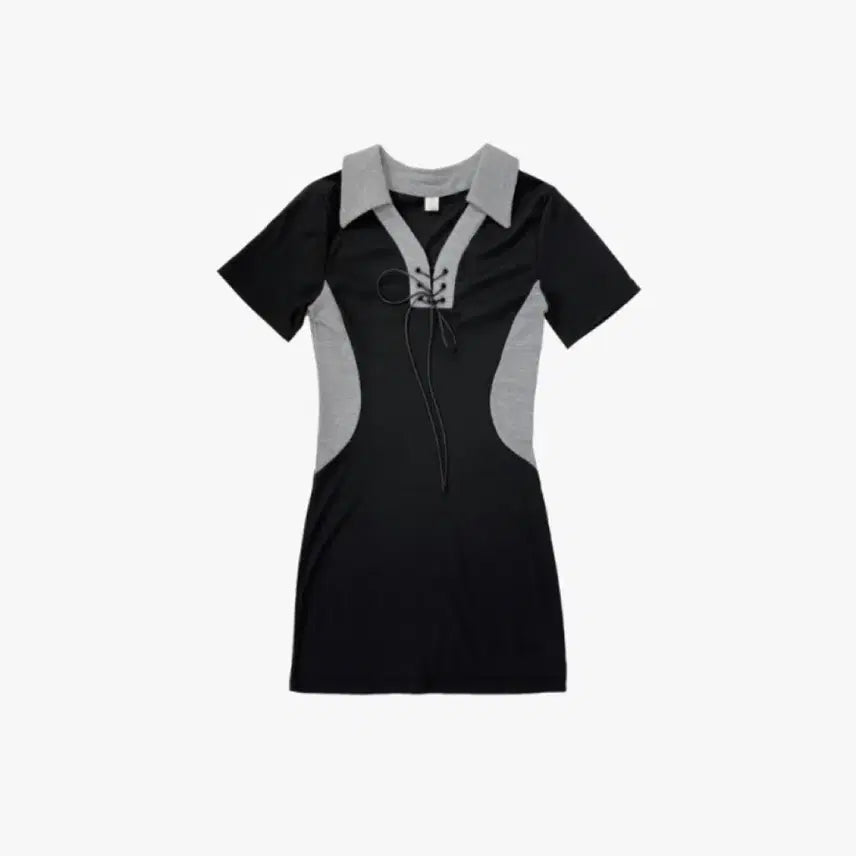 [BUNJANG] Noncode Eyelet Colorblock Dress / 논코드 세이므 아일렛 배색 미니 원피스