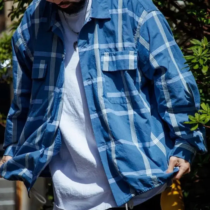 [BUNJANG] nanamica Palaka Shirt Blue Check [L] / 나나미카25ss 팔라카셔츠 [L]