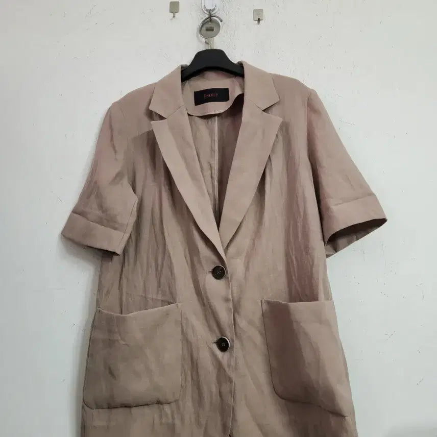 [BUNJANG] JSOUP Linen Short-Sleeve Jacket Beige / JSOUP 반팔 린넨 자켓 베이지