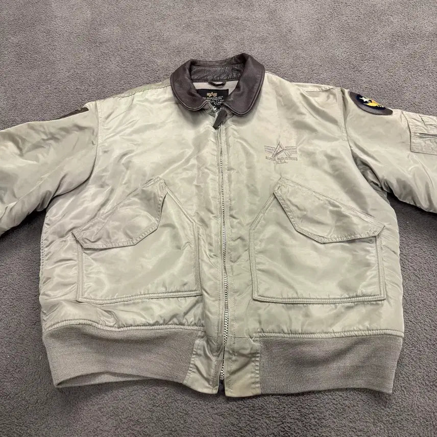 [BUNJANG] Alpha Industries Leather Collar Jacket XL / [정품/XL] 알파인더스트리 레더카라 자켓