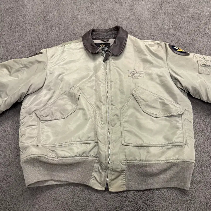 [BUNJANG] Alpha Industries Leather Collar Jacket XL / [정품/XL] 알파인더스트리 레더카라 자켓