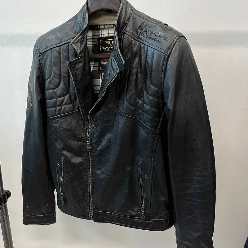 [BUNJANG] Black Cafe Biker Leather Jacket / 105) 블랙카페 바이커 가죽자켓