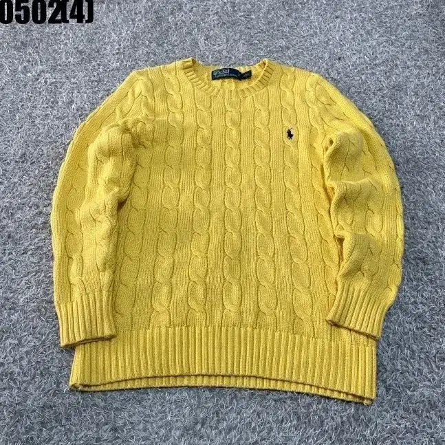 [BUNJANG] Polo Ralph Lauren Cable Knit Sweater Yellow Size S / S 폴로 랄프로렌 케이블 니트 옐로우 0502(4)