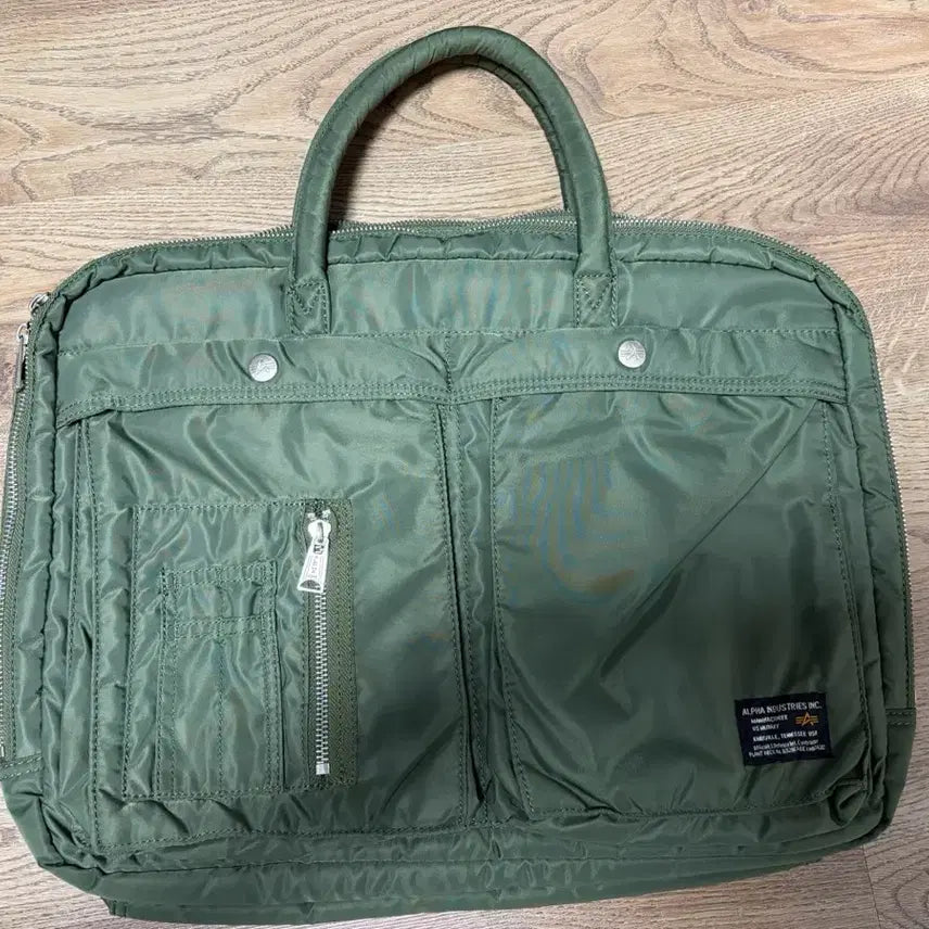 [BUNJANG] Alpha Industries Olive Briefcase Tote Bag / 알파인더스트리 가방 서류 가방 올리브 브리프케이스 토트백