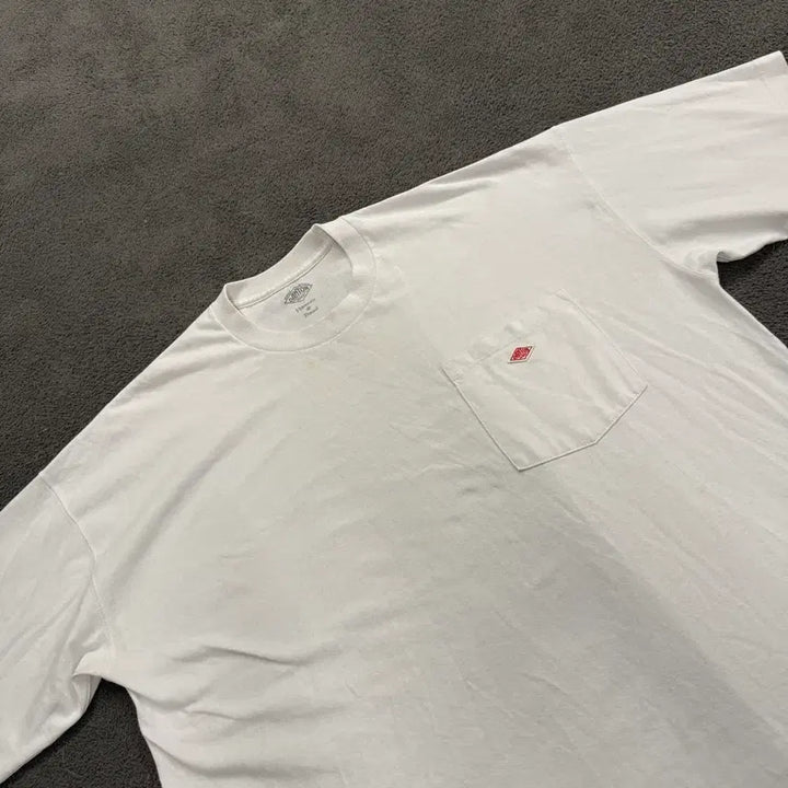 [BUNJANG] Authentic Danton White Pocket Short Sleeve T-Shirt / [정품] 단톤 화이트 포켓 반팔 티셔츠
