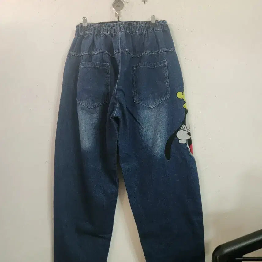 [BUNJANG] Goofy Character Denim Wide Pants / 구피 캐릭터 데님 와이드 팬츠