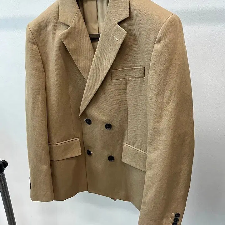 [BUNJANG] Lacoste New Double Jacket Beige Twill Cotton Size 105 / 105) 라코스테 신형 더블자켓